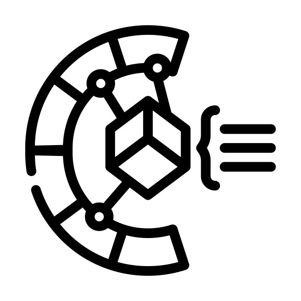 三维建模过程线图标矢量插图图片下载