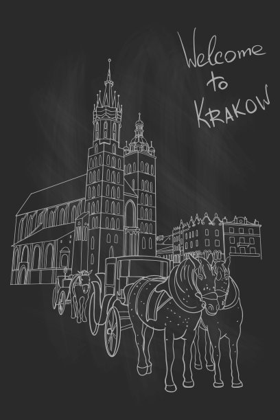 圣玛丽教堂和克拉科夫老城区的主要市场广场。波兰。图片下载