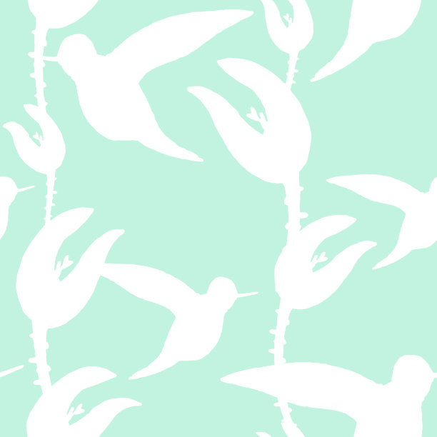 热带花卉和鸟类。无缝模式。图片下载