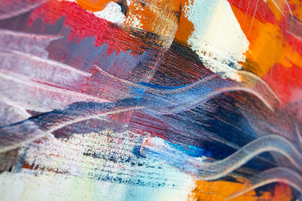 油画艺术色彩鲜艳，油画纹理抽象艺术作品。现代未来风格的壁纸，室内，相册，传单封面，海报，小册子背景。创意图形设计图片下载