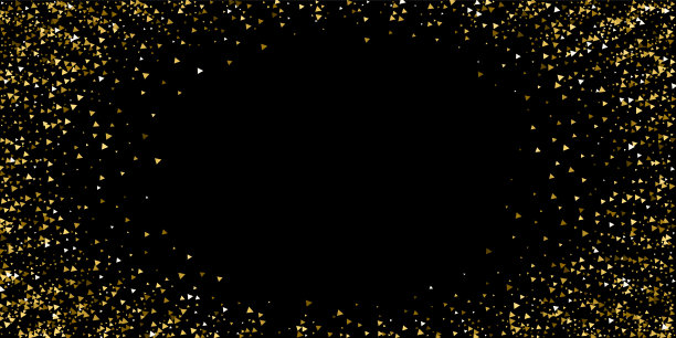 金色三角形奢华闪闪发光的五彩纸屑。Scattere图片下载