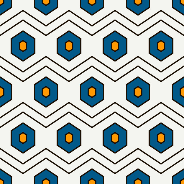 锯齿形无缝模式。六角形马赛克瓷砖点缀。民族表面印刷。重复的几何图形背景图片下载