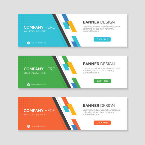 商业网站横幅与几何形状图片下载