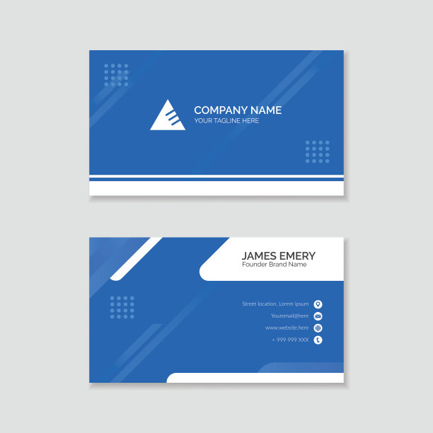 现代蓝色名片模板图片下载