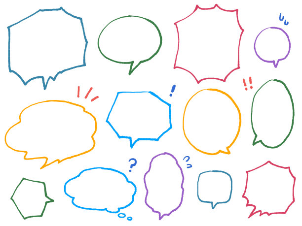 各种可爱的手绘卡通气球，彩色的钢笔画图片下载