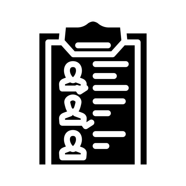 嘉宾名单字形图标矢量插图平坦图片下载