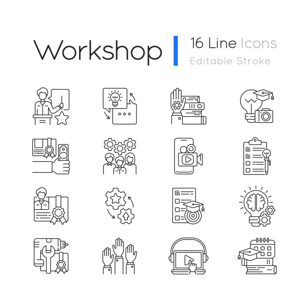 车间线性图标集图片下载