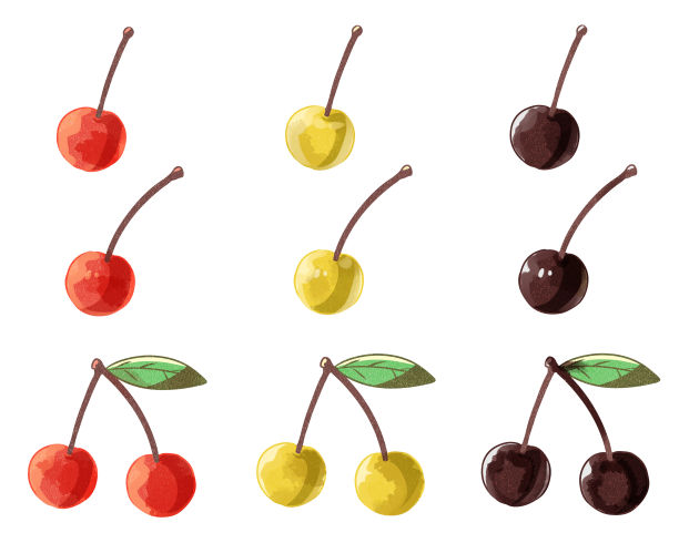 樱桃水彩styl图片下载