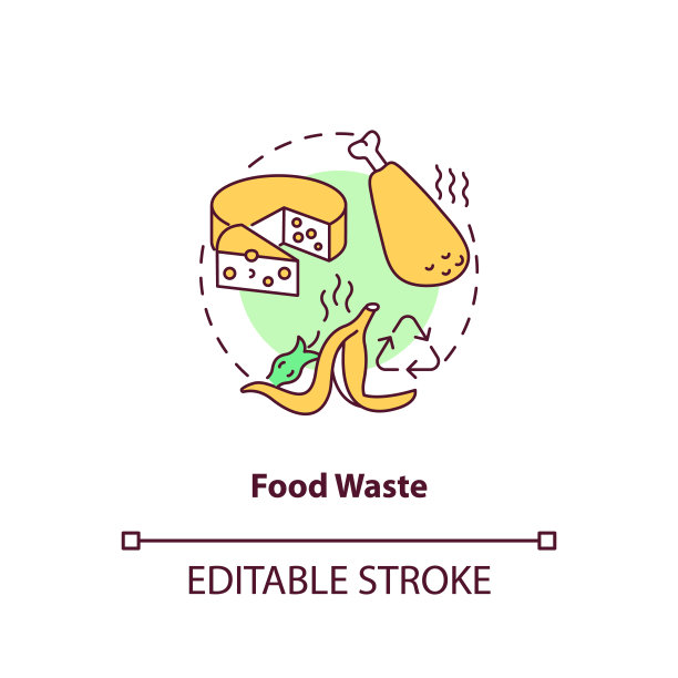 食物浪费概念图标图片下载