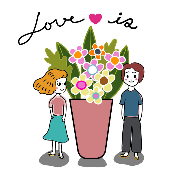 爱情是卡片情人节的卡通载体图片下载