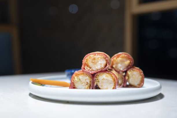 特写广东dum sum红虾checheong Fun图片下载