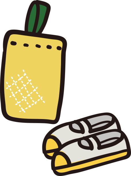 日本小学拖鞋和拖鞋的插图图片下载