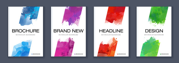 水彩A4小册子彩色封面捆绑套装图片下载