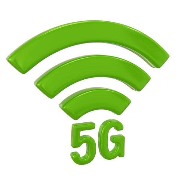 绿色5G网络图标3d插图图片下载