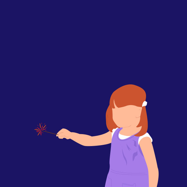 矢量图的玩烟花图片下载