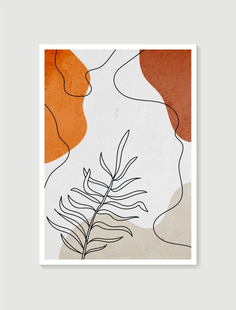 色彩柔和的当代艺术海报。植物墙艺术载体。简约自然的墙壁艺术。植物艺术设计版画、墙纸、封面。现代向量插图。图片下载