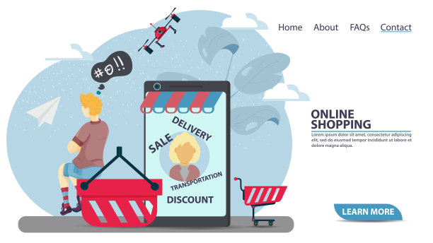 The guy on The shopping cart sit with his back to The smartphone doesn ' t make an order over The Internet .购物车上的家伙背对着智能手机，不通过互联网下订单图片下载