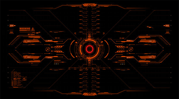 未来的目标屏幕框架和边界瞄准控制面板HUD, GUI, UX界面屏幕设计。虚拟现实。未来VR平视显示设计。科幻头盔住房和城市发展部。未来的技术。图片下载