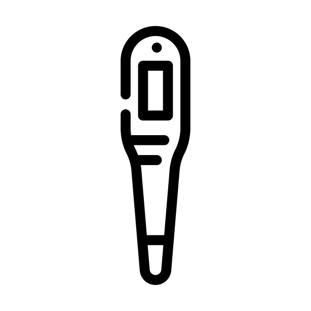 温度计电子设备线图标矢量插图图片下载