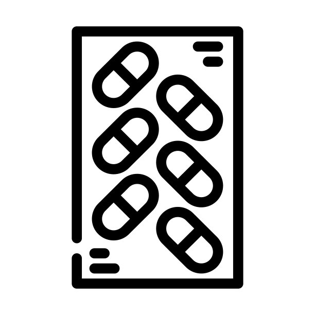 药品包装线图标矢量插图平坦图片下载