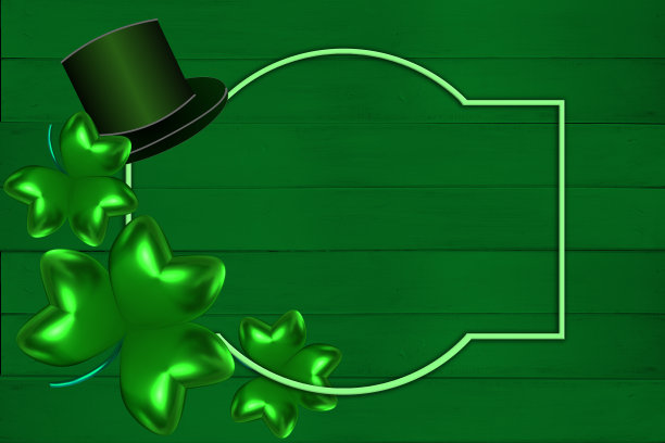 三叶草，三叶草，圣帕特里克节的象征，爱尔兰文化，绿色浪漫的背景设计师，明信片，销售广告图片下载