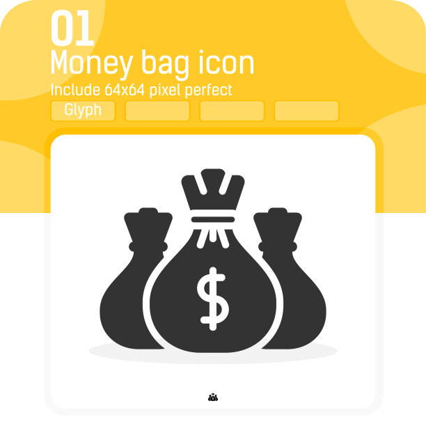 钱袋图标向量标志与固体风格孤立在白色背景。矢量插图金钱图标符号图标概念的web, ui，用户体验，网站，商业，金融，移动应用程序和所有项目图片下载