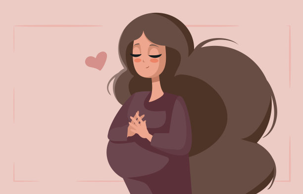 微笑孕妇矢量插图图片下载