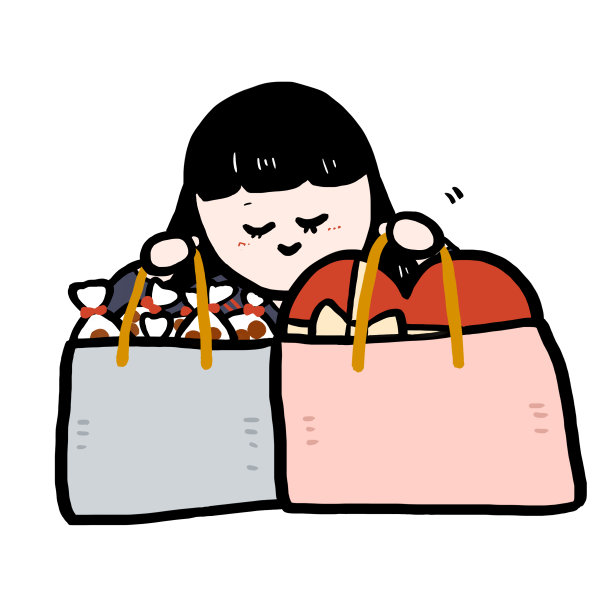 情人节那天，带着大量巧克力的女孩图片下载