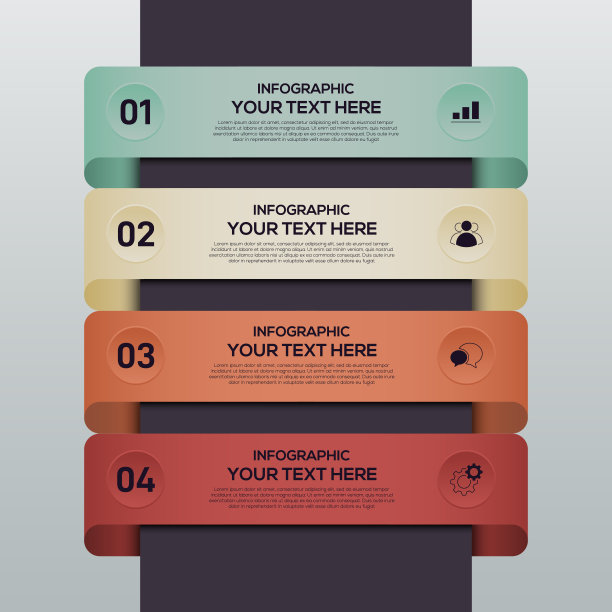 具有4个选项的现代信息图业务模板和数据可视化图片下载