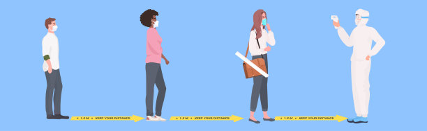 医务人员检查人体体温预防冠状病毒大流行社交距离图片下载