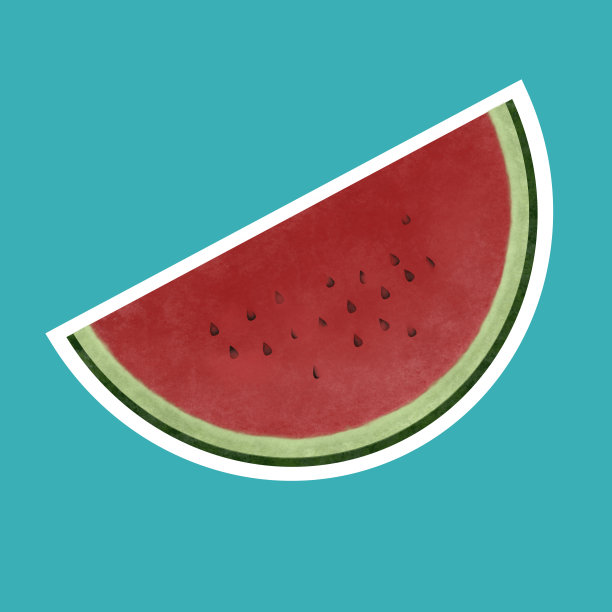 切片西瓜孤立在蓝色背景图片下载