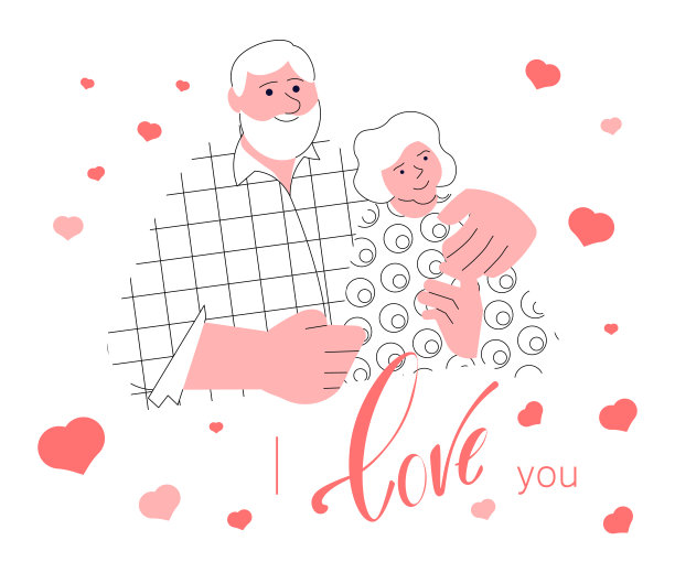 幸福的老年夫妇在爱图片下载