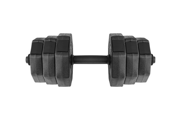 黑色哑铃孤立在白色背景上。图片下载