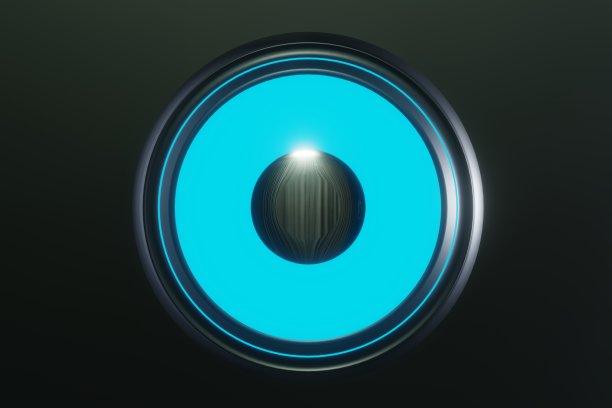 抽象墙的霓虹灯发光音乐会声音扬声器吉他放大器3D渲染图片下载