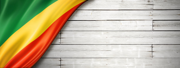 刚果国旗上的老白墙旗帜图片下载