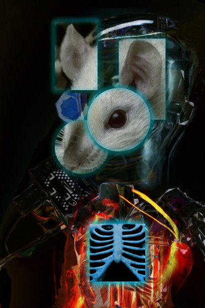拼贴机器人实验室老鼠3D插图图片下载