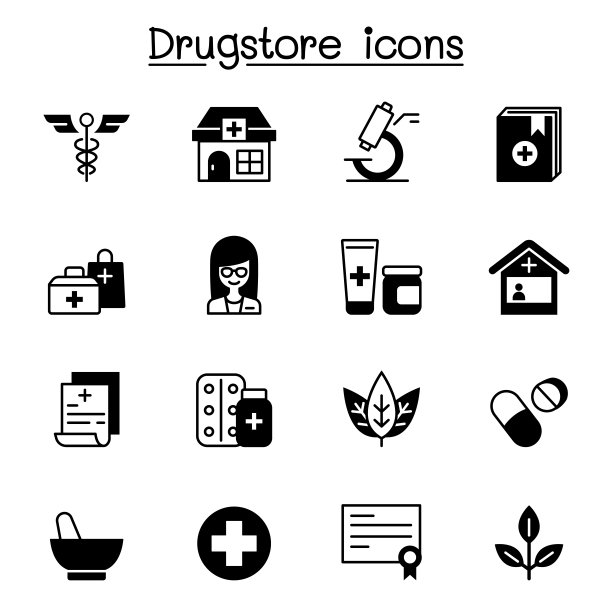 药店图标矢量图图片下载