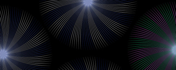人工抽象的蓝色光线编织图案圆形黑色背景。插图数码技术，科学，音乐，现代壁纸照片图片下载