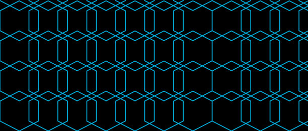 人工抽象的蓝色光线编织图案圆形黑色背景。插图数码技术，科学，音乐，现代壁纸照片图片下载