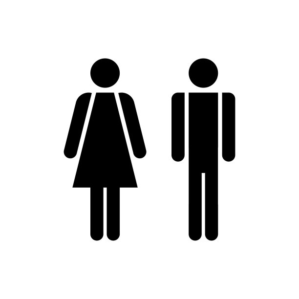 男人和女人的图标。洗手间有男女标志。女孩和男孩厕所的象形图。向量厕所标志图片下载