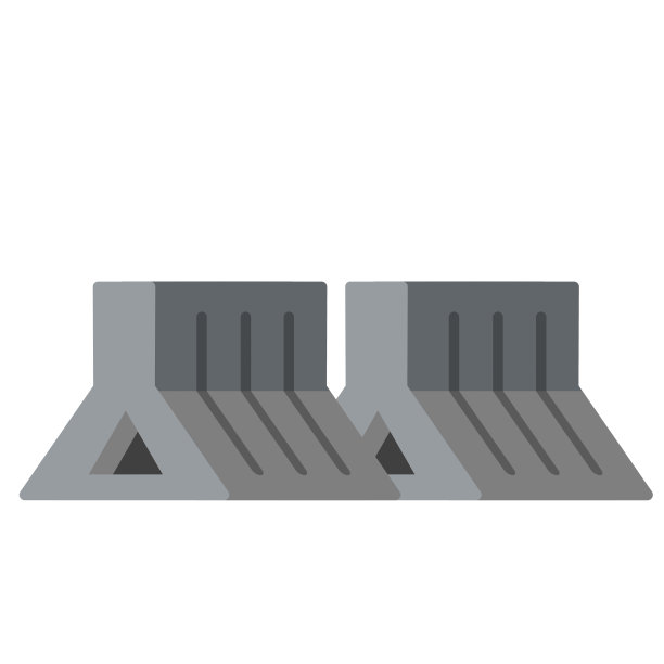 路障。高速公路击剑。石重的物体。调整流量。灰色的篱笆。平面卡通插图孤立在白色图片下载