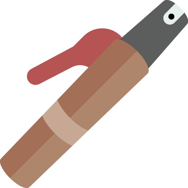 焊条支架概念，铜焊条刺矢量彩色图标设计，弧焊设备和白色背景上的金属工作符号，建筑和工业制造标志图片下载