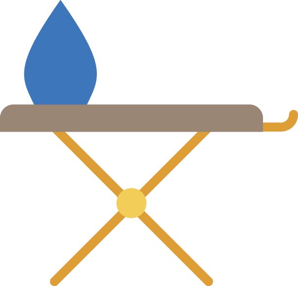 可折叠可调铁架概念矢量颜色图标设计，白色背景上的洗衣和干洗符号，洗衣店业务标志图片下载