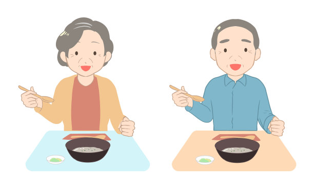 老年人吃粥(不行)图片下载