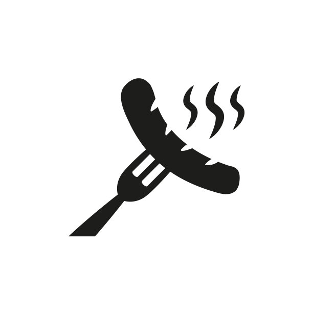 香肠图标上的白色背景。图片下载