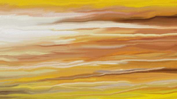 数字油画。黄色的天空。图片下载