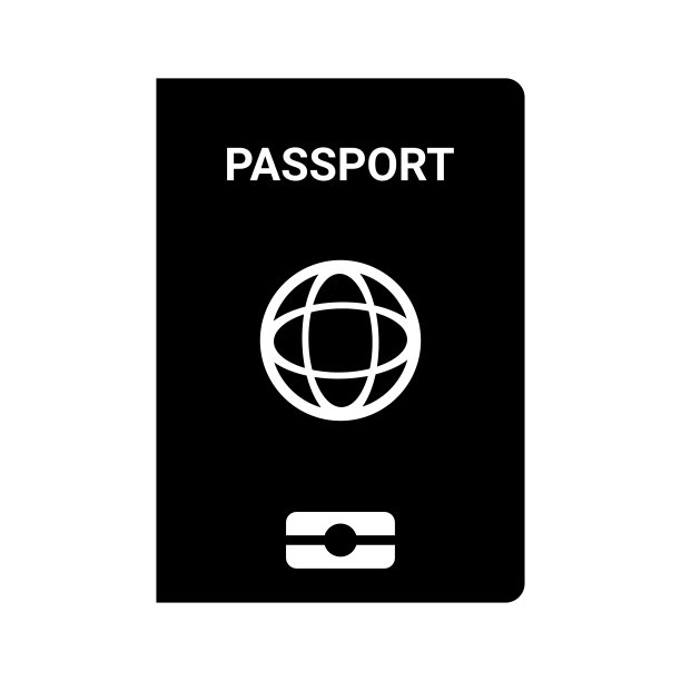 护照图标。黑色矢量孤立在白色背景。图片下载
