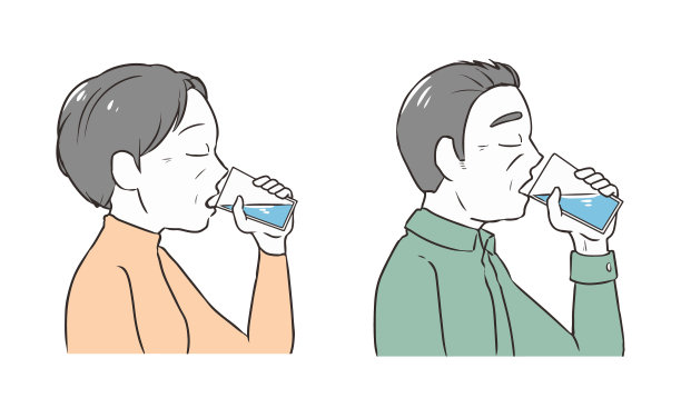 喝水，闭上眼睛，老人图片下载