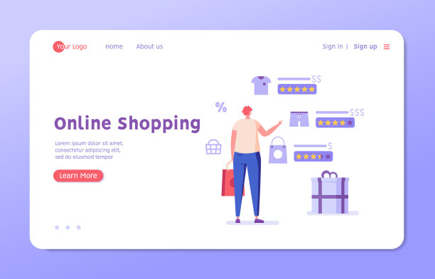 男性在网上商店选购产品。网上购物的概念，大的选择，网上交易，产品评级，市场，客户评论。平面设计中的矢量插图图片下载