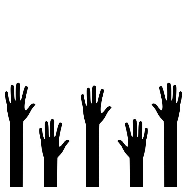 黑手举起图标。图片下载